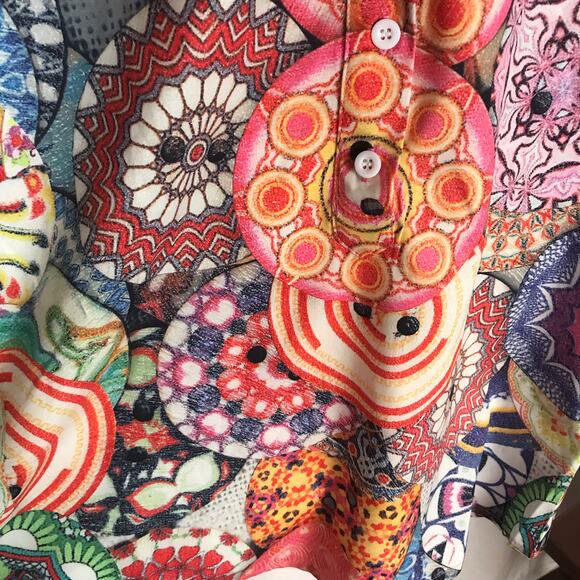 3/$20 Unbranded Women's Small Retro Style Half Button Front Long Sleeved Blouse - Picture 4 of 9